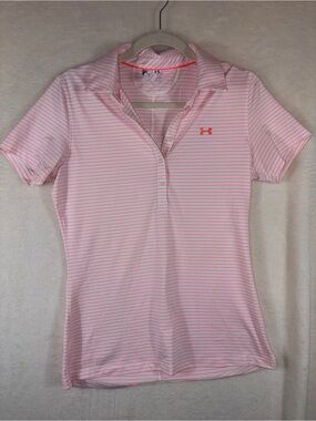 Under Armour Women’s Orange Striped Polo Top Small